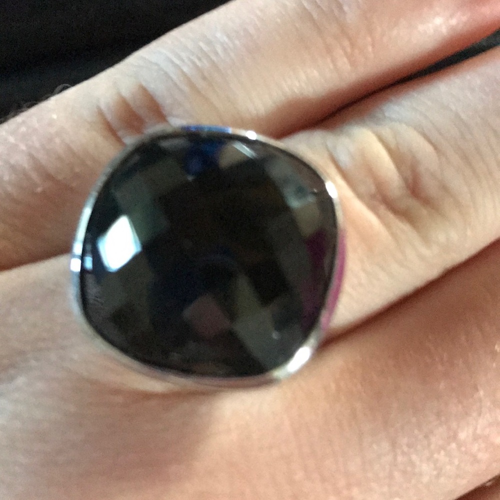 Silver and black onyx size 7